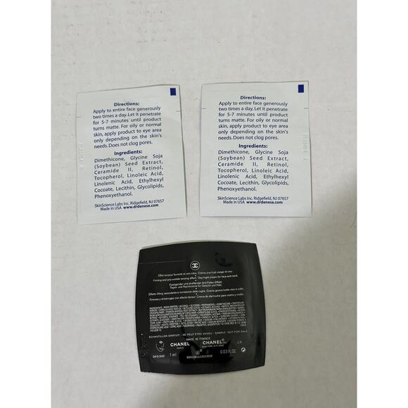 Lot 3 Samples -1 CHANEL LE LIFT Anti Wrinkle 1ml, 2 Dr Denese Face Serum 1.5ml - Picture 2 of 4
